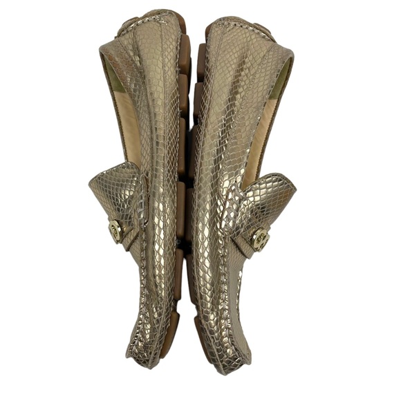 Cole Haan driving Loafers Shoes metallic gold Sz 8.5 - Picture 7 of 8